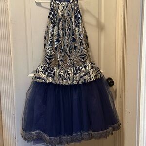Elegant Blue and Silver Sequin Dress for dance or dress up/halloween